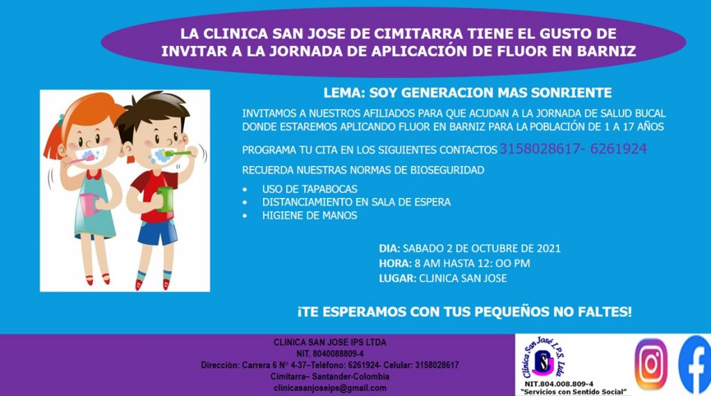 Jornada Aplicacion De Fluor Clínica San José Ips 7260